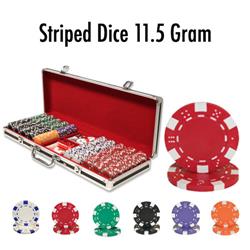 Picture of Brybelly CSSD-500B Pre Packaged Striped Dice 11.5 g&#44; Black Aluminum - 500 count