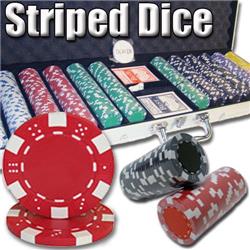 Picture of Brybelly CSSD-600AL Pre Packaged Striped Dice 11.5 g&#44; Aluminum - 600 count