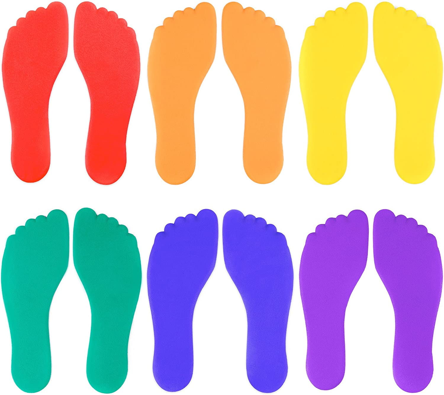 Picture of Brybelly SGYM-501 Colorful Foot-Shaped Floor Markers - Assorted Color&#44; Set of 6