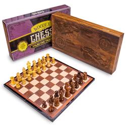 Picture of Brybelly GGAM-102 Vintage Wooden Chess Box Set