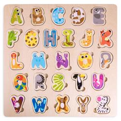 wooden animal alphabet puzzle