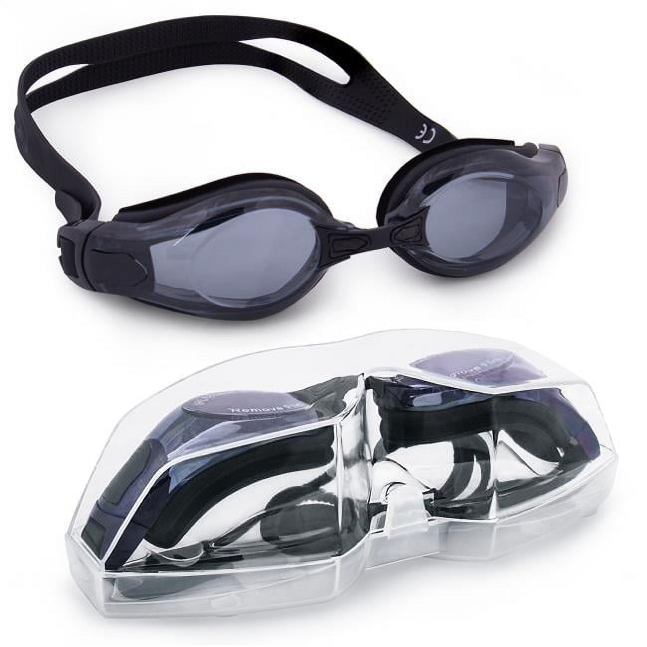 Picture of Brybelly SSWI-107 Clear Swimming Goggles with Case&#44; Black