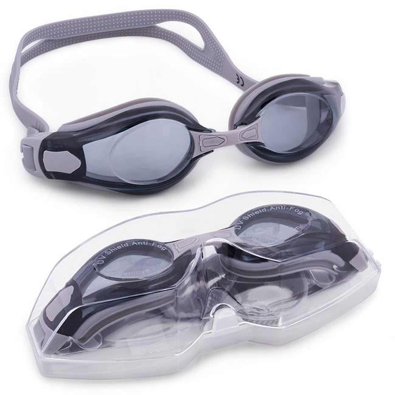 Picture of Brybelly SSWI-108 Clear Swimming Goggles with Case, Gray
