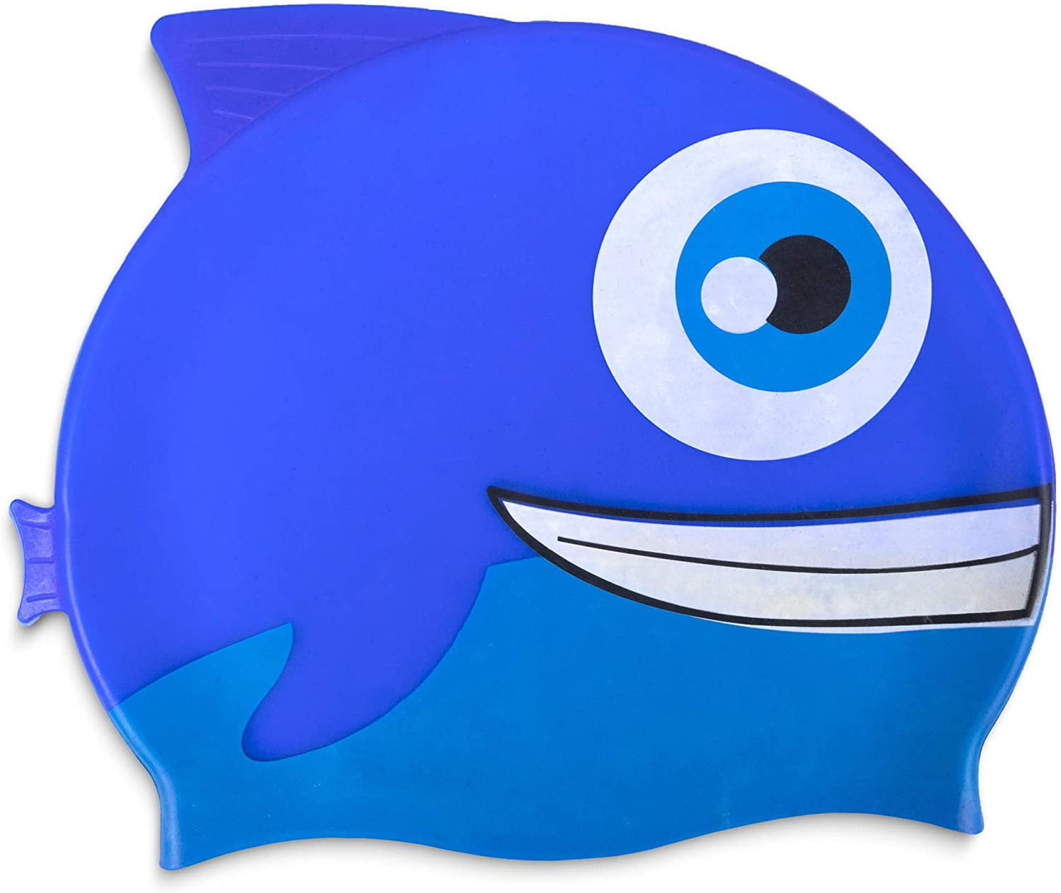 Picture of Brybelly SSWI-201 Kids Fishy Swim Cap, Blue