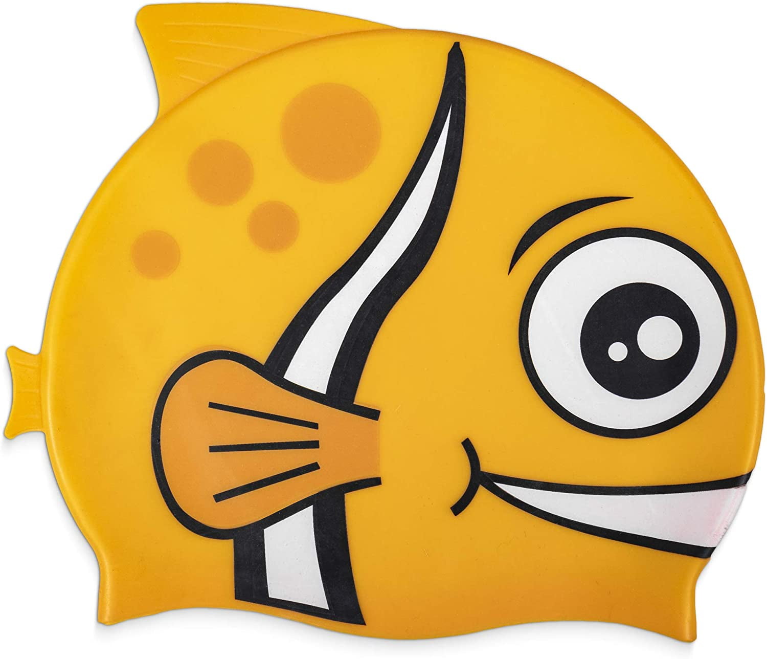 Picture of Brybelly SSWI-202 Kids Fishy Swim Cap, Yellow
