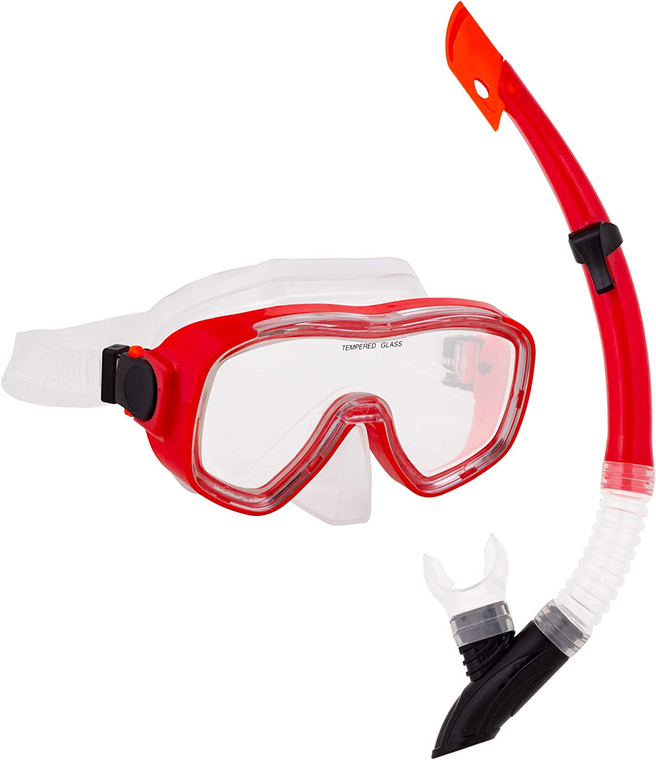 Picture of Brybelly SSWI-403 Semi-Dry Diving & Snorkel Set&#44; Coral - Adult