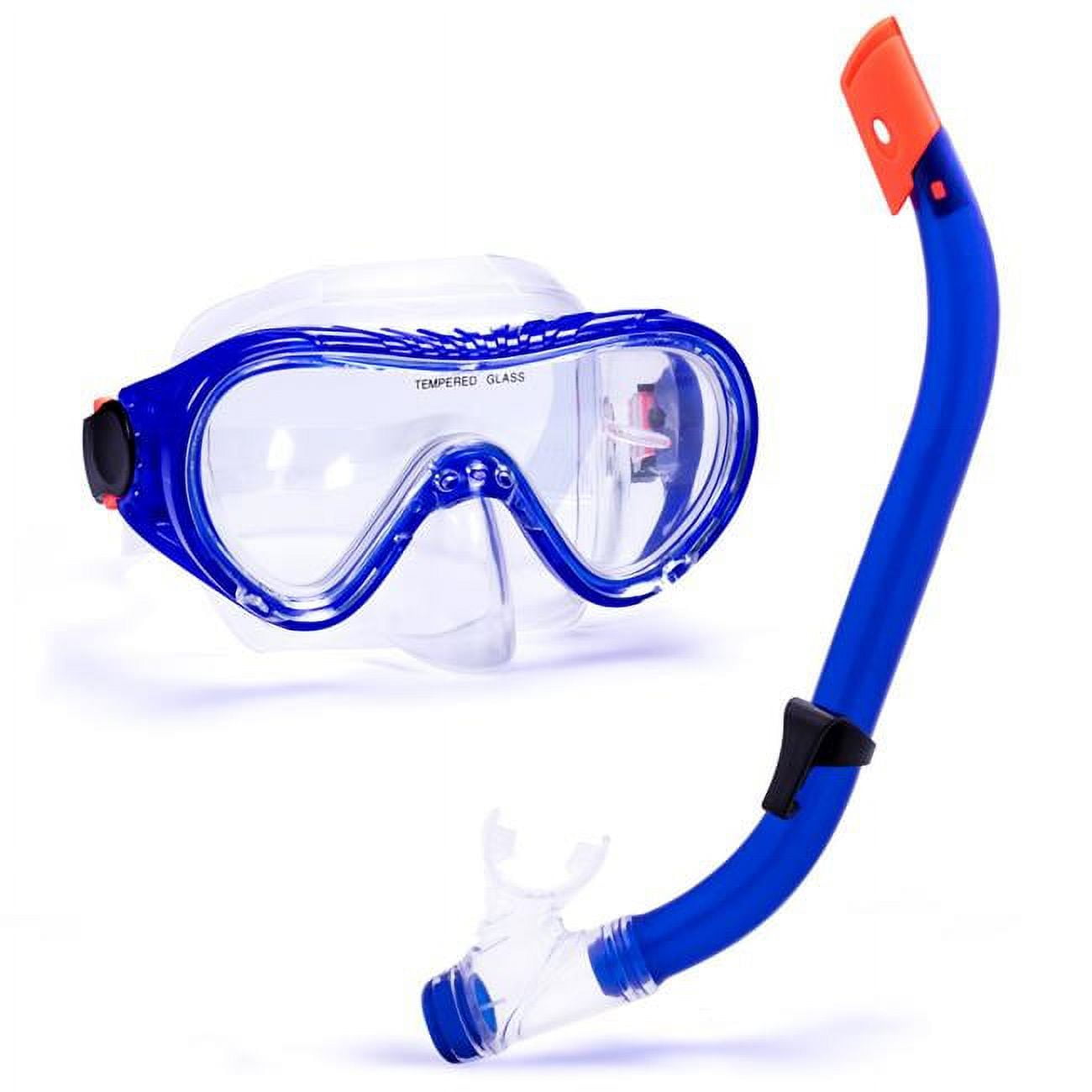 Picture of Brybelly SSWI-404 Semi-Dry Diving & Snorkel Set&#44; Blue - Junior