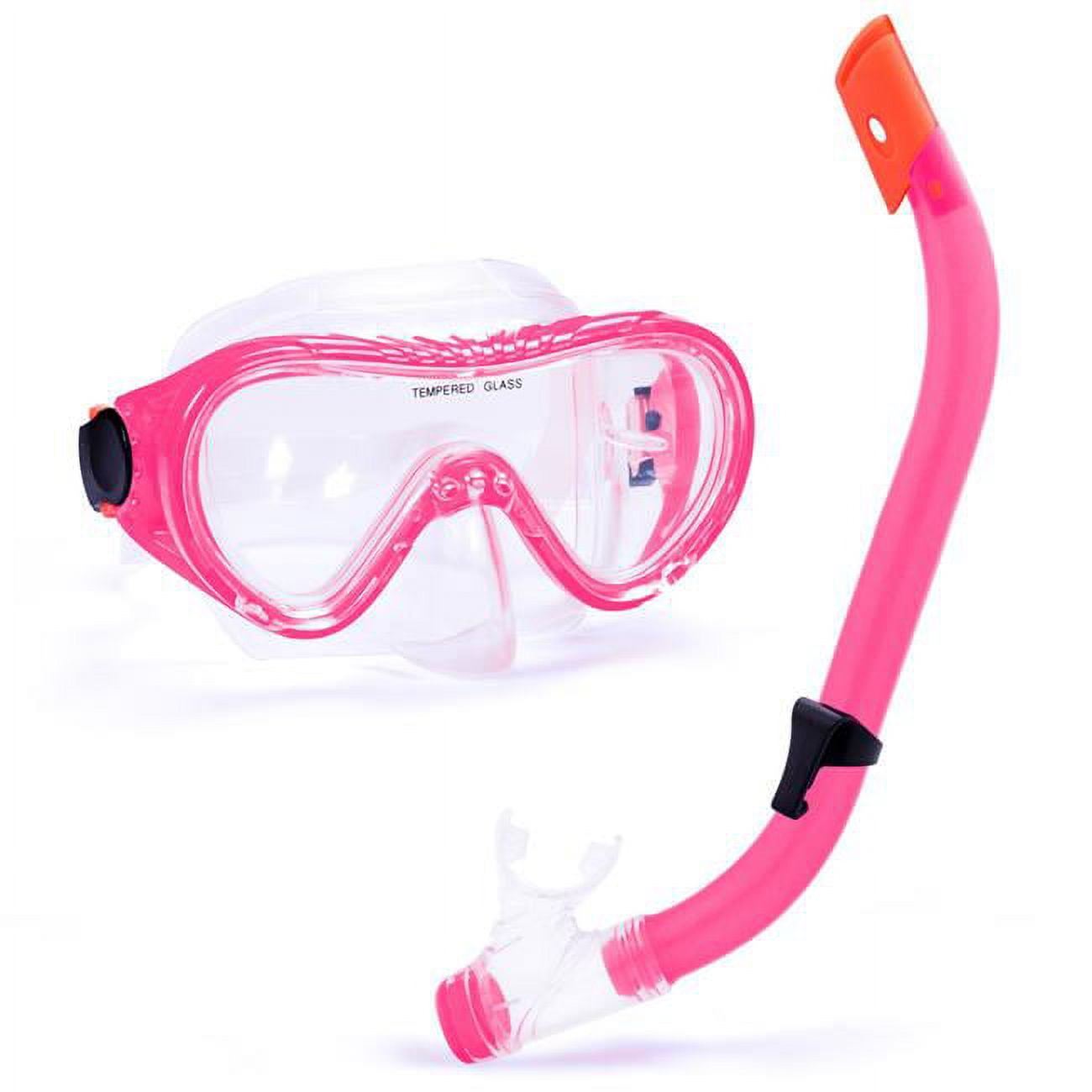 Picture of Brybelly SSWI-405 Semi-Dry Diving & Snorkel Set&#44; Pink - Junior
