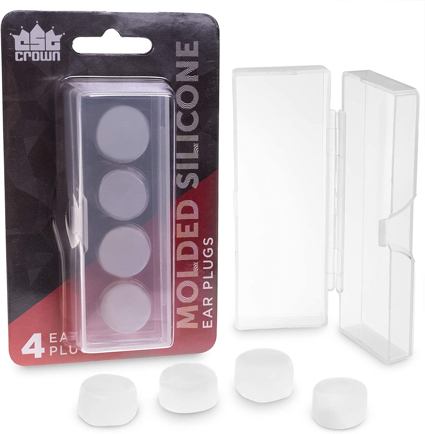 Picture of Brybelly SSWI-502 Silicone Ear Plugs Case&#44; Molded - Pack of 4