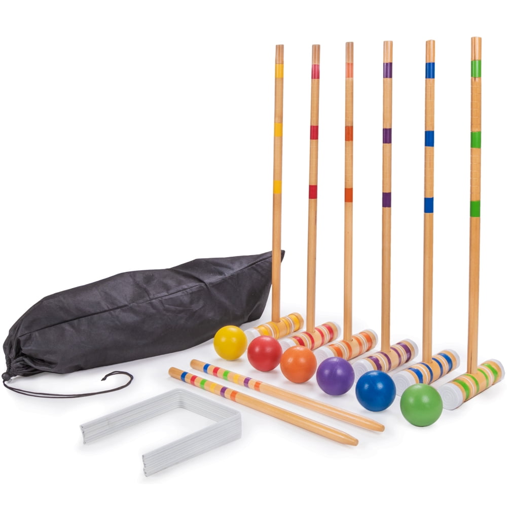 Picture of Brybelly SCRQ-002 6-Player Travel Croquet Set with Drawstring Bag