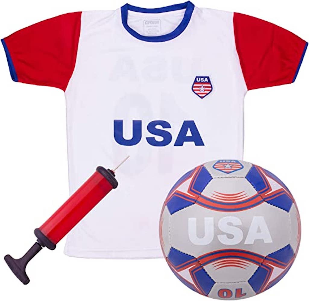 Picture of Brybelly SSCR-704 USA Kids Soccer Kit&#44; Medium