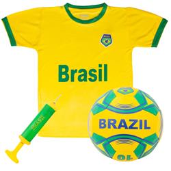 Picture of Brybelly SSCR-707 Brazil National Team Kids Soccer Kit&#44; Medium