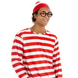 Picture of Brybelly MACC-017 Wheres Wally Halloween Costume - Mens Cosplay Outfit&#44; Small