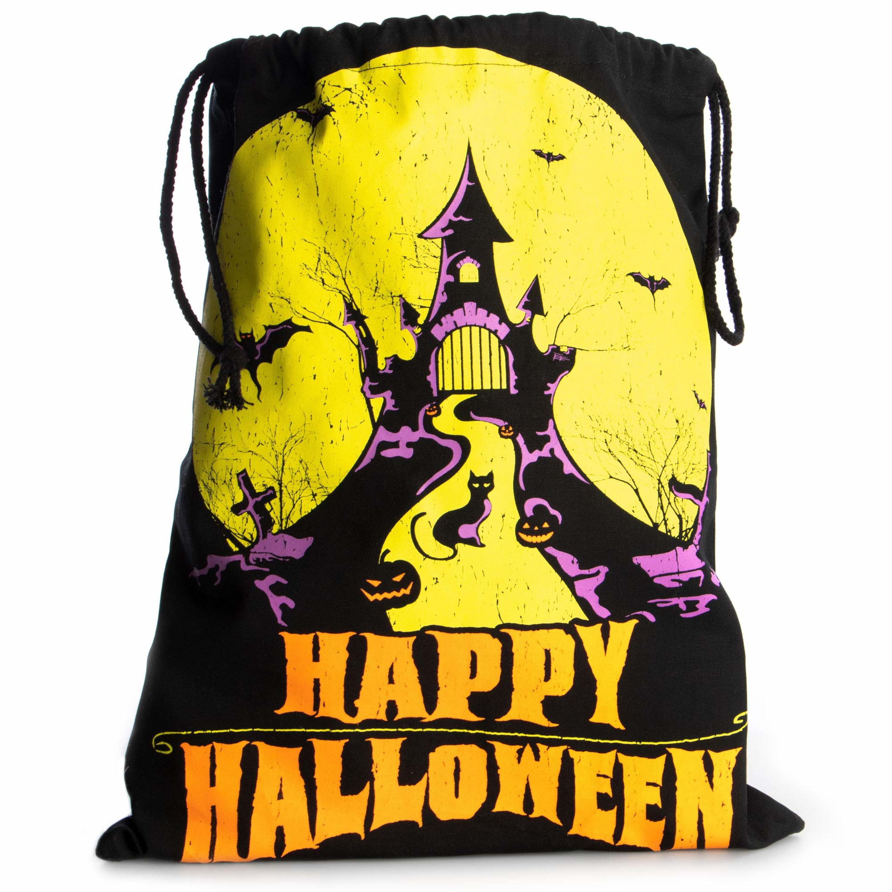 Picture of Brybelly MBAG-101 Happy Halloween Canvas Trick or Treat Bag
