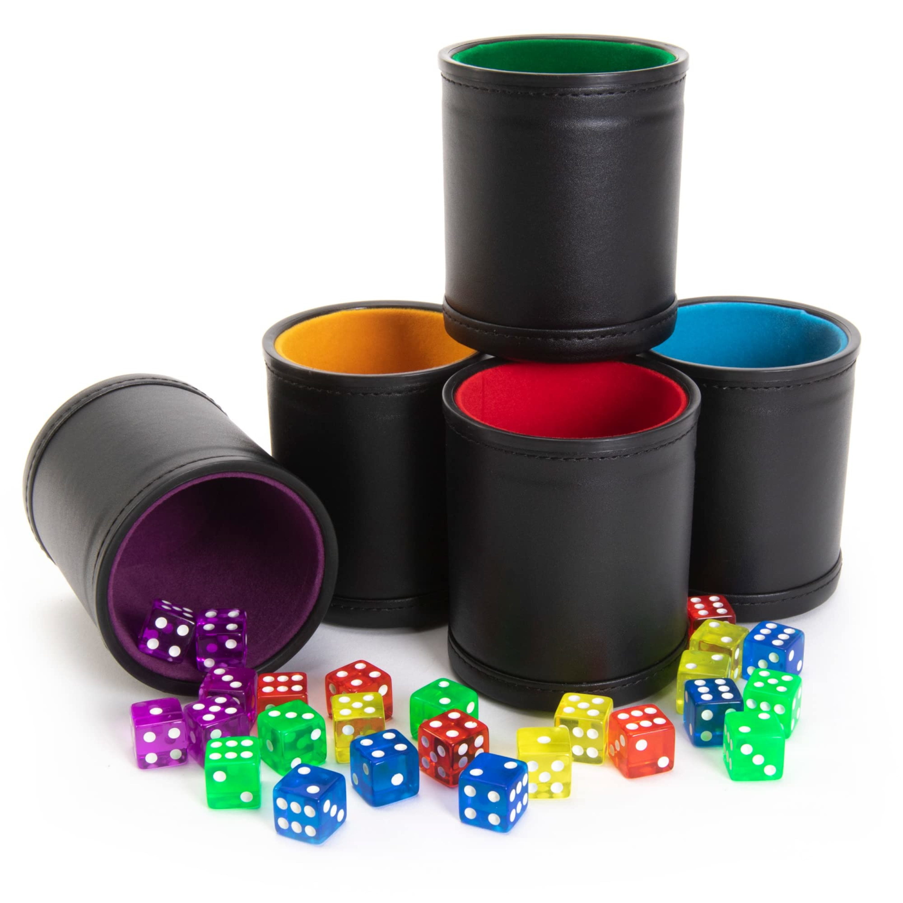 Picture of Brybelly GDIC-306 Professional Dice Cups Game Night Pack, Assorted Color - Pack of 5