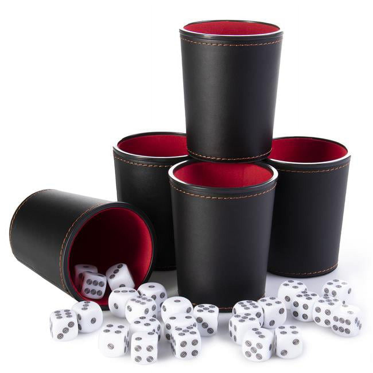 Picture of Brybelly GDIC-307 Bullseye Game Night - 25 Dice &5 Dice Cups&#44; Black & Red