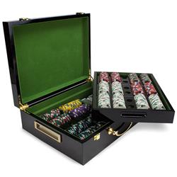 Picture of Brybelly CPPK-500H Claysmith Poker Knights Chip Set In Hi-Gloss Wood Case - 500 Count
