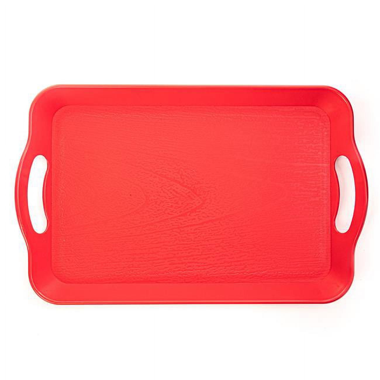 Picture of Brybelly KCAF-403 Textured Cafeteria Tray with Handles, Red - Small