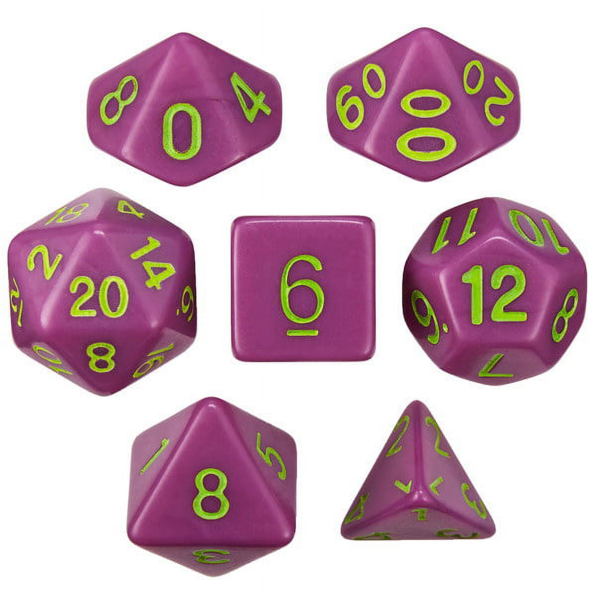 Picture of Brybelly GDIC-1179 Poxbringer Dice&#44; Solid Purple & Green - Set of 7