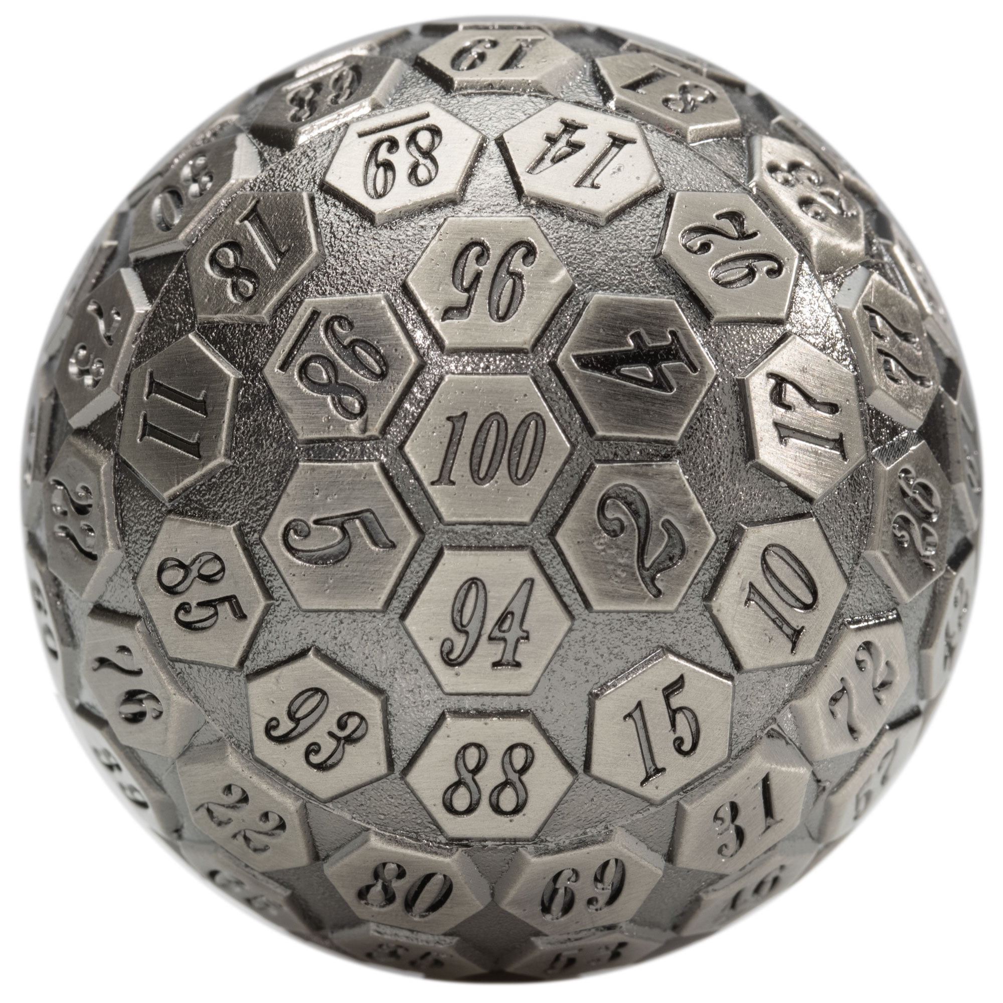 Picture of Brybelly GDIC-3203 Orb of Predestined Fate D100 Dice, Silver Plated