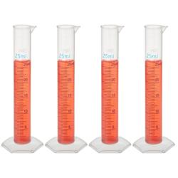 Picture of Brybelly ICYL-004 25 ml Polypropylene Plastic Graduated Cylinders - Pack of 4