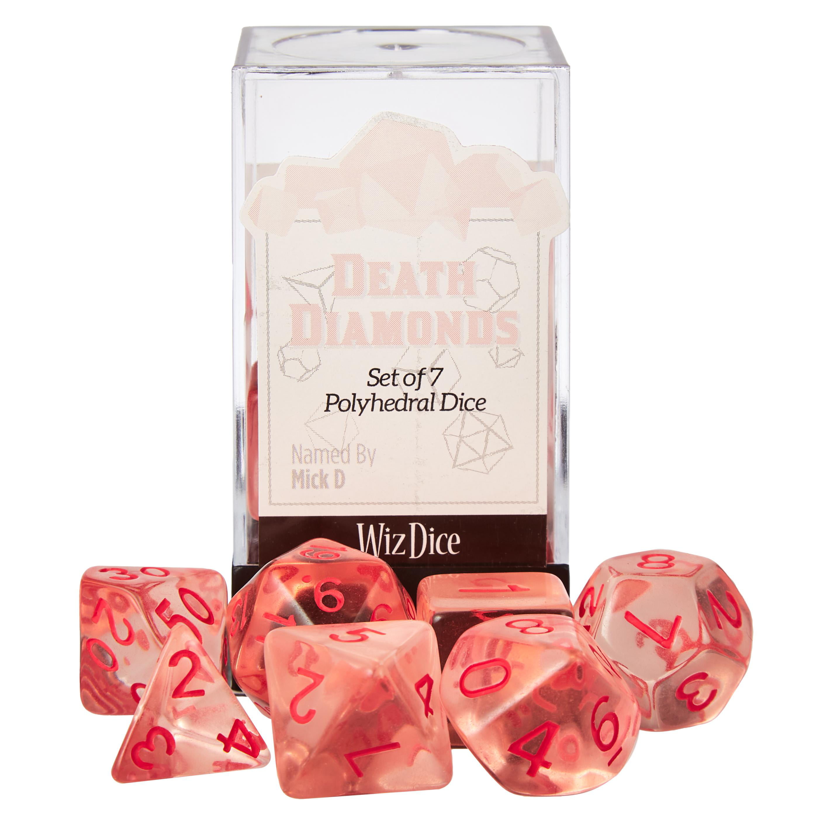 Picture of Brybelly GDIC-1190 Death Diamonds Transparent Red with Red Paint Dice&#44; Set of 7