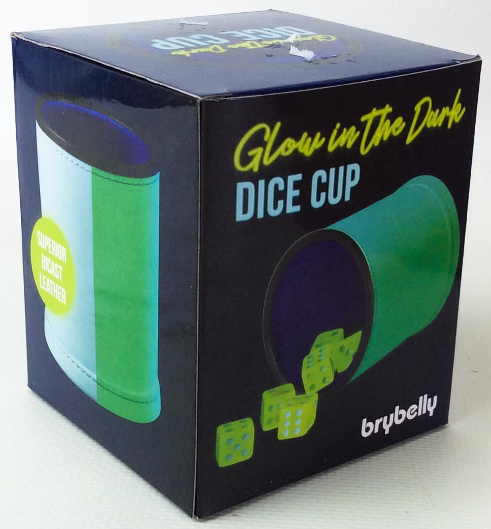 Picture of Brybelly GDIC-321 3.25 x 3.25 in. Glow in the Dark Dice Cup with 5 Glow Dice