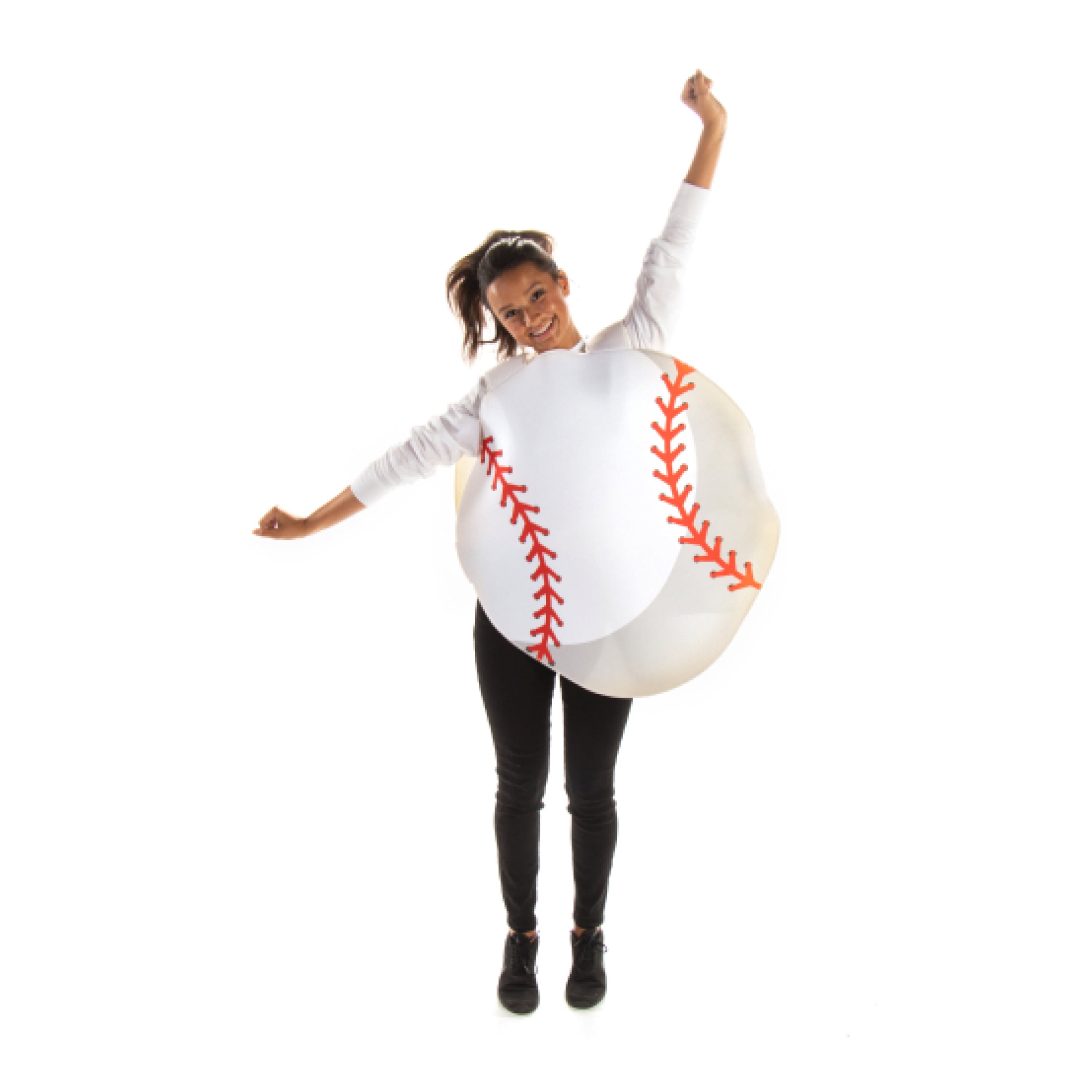Picture of Brybelly MCOS-185 Baseball Adult Halloween Costume, White