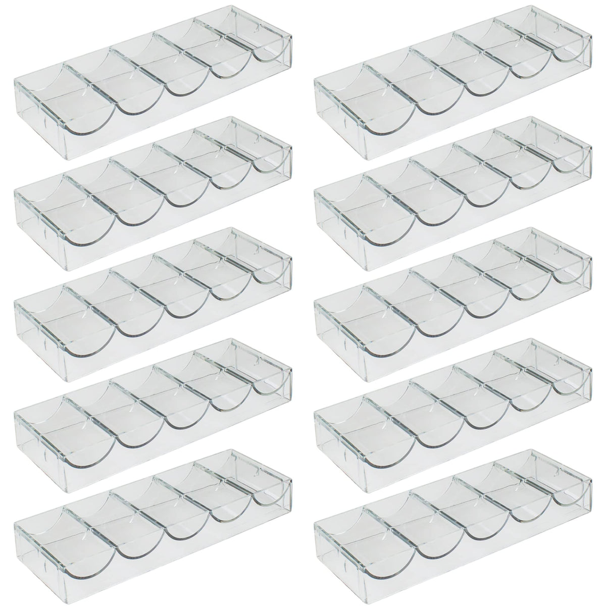 Picture of Brybelly BRY004679U No Lids Acrylic Poker Chip Trays - Pack of 10