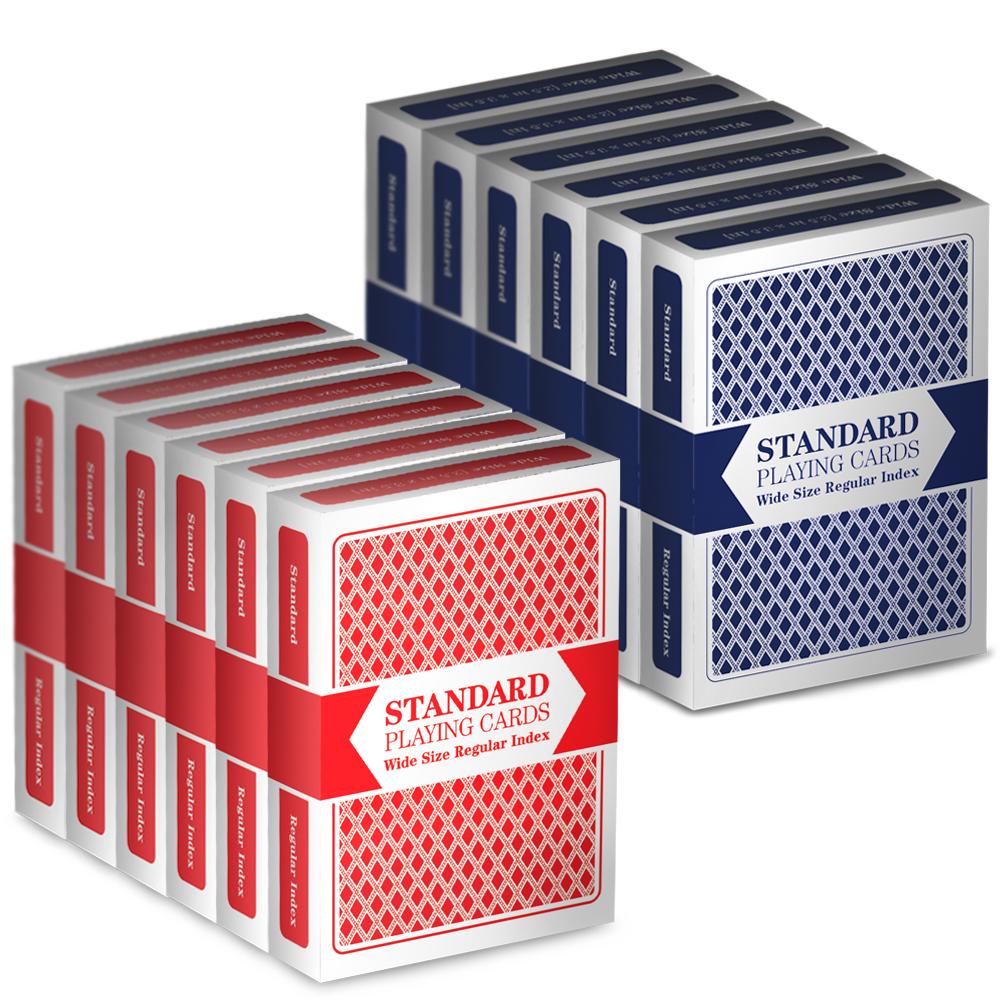 BRY003579U Standard Poker Size Playing Cards, Red & Blue - Pack of 12