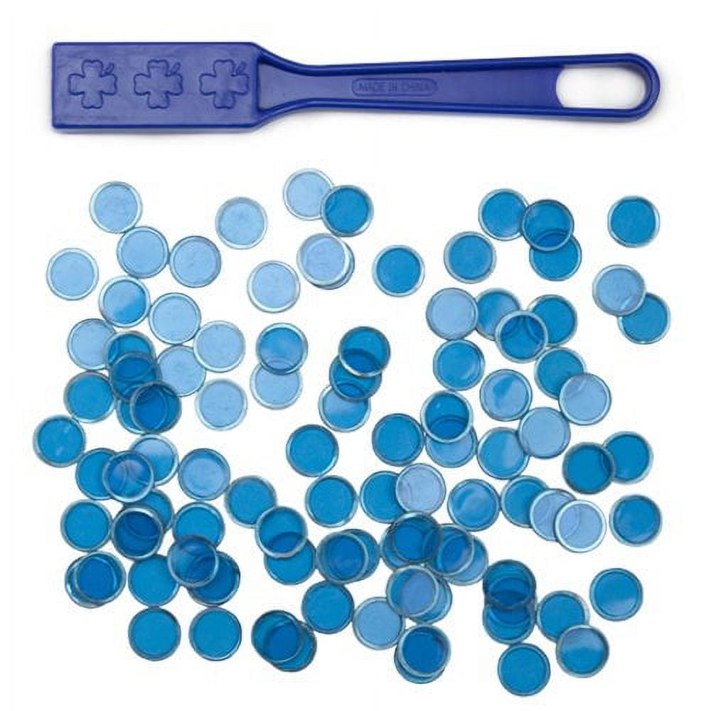 Picture of Brybelly Holdings GBIN-502 Magnetic Bingo Wand with 100 Metallic Bingo Chips, Blue