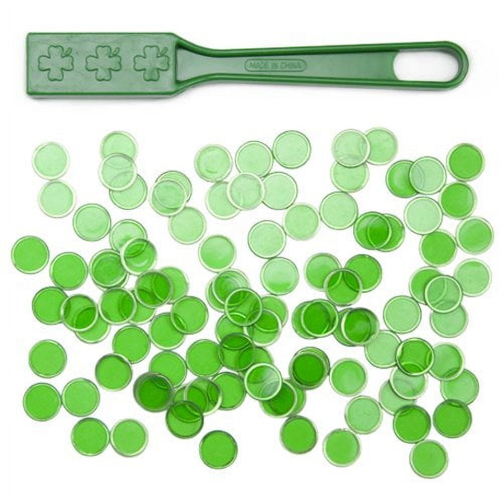 Picture of Brybelly Holdings GBIN-503 Magnetic Bingo Wand with 100 Metallic Bingo Chips, Green