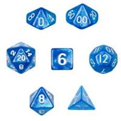 Picture of Brybelly Holdings GDIC-1115 Polyhedral Dice Set in Velvet Pouch, Horizon - Pack of 7