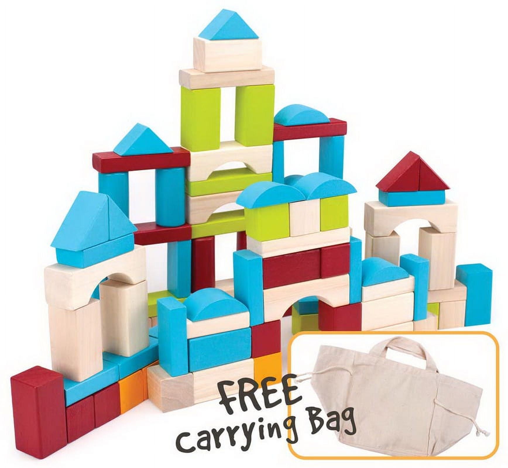 Picture of Brybelly Holdings TCDG-002 Wooden Block Set with Carrying Bag - 100 Piece