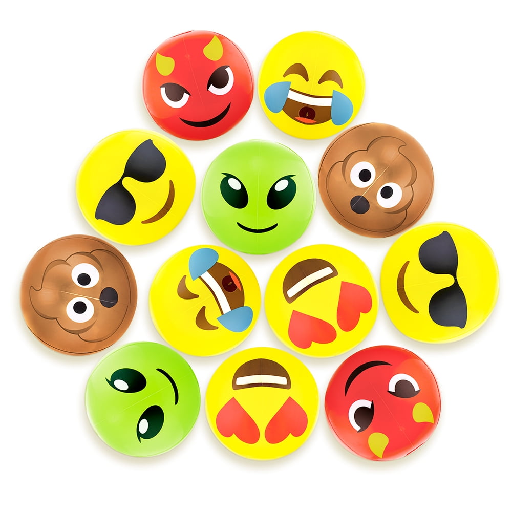 Picture of Brybelly SBEA-107 12 in. Emoji Beach Bums - Pack of 12