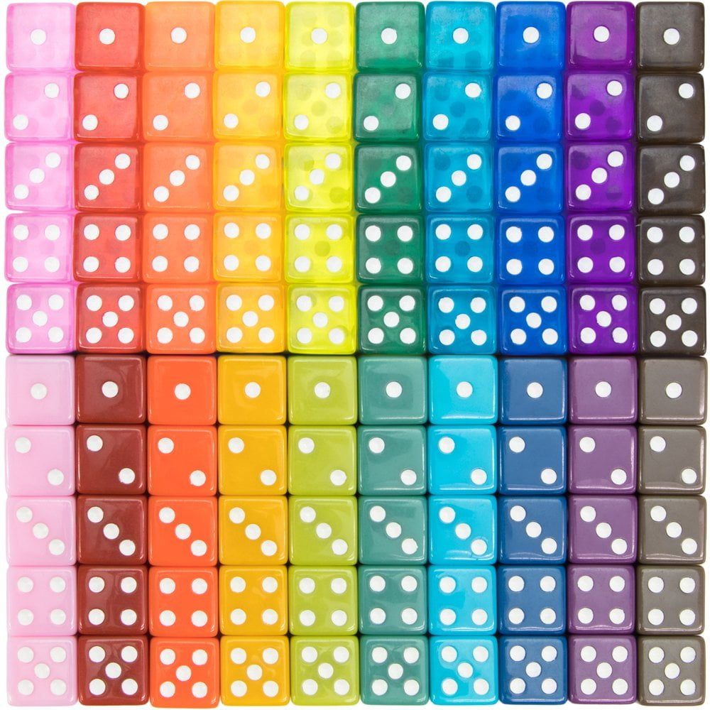 Picture of Brybelly GDIC-009 Vintage Assorted Dice - Pack of 100