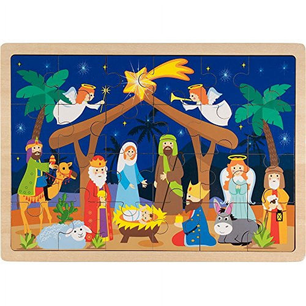 Picture of Brybelly TREL-004 Nativity Puzzle - Natural Wood