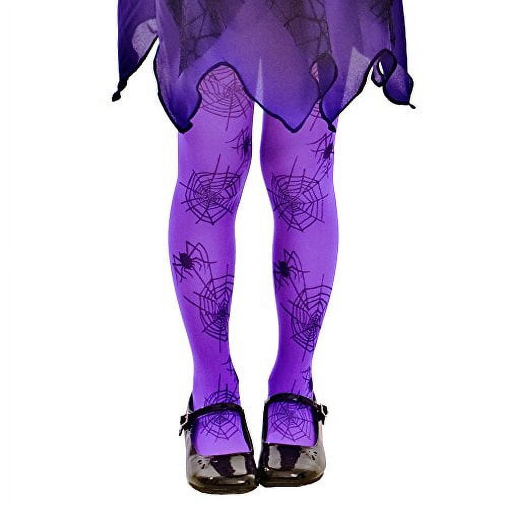 Picture of Brybelly MCOS-210M Purple Spiderweb Costume Tights, Medium
