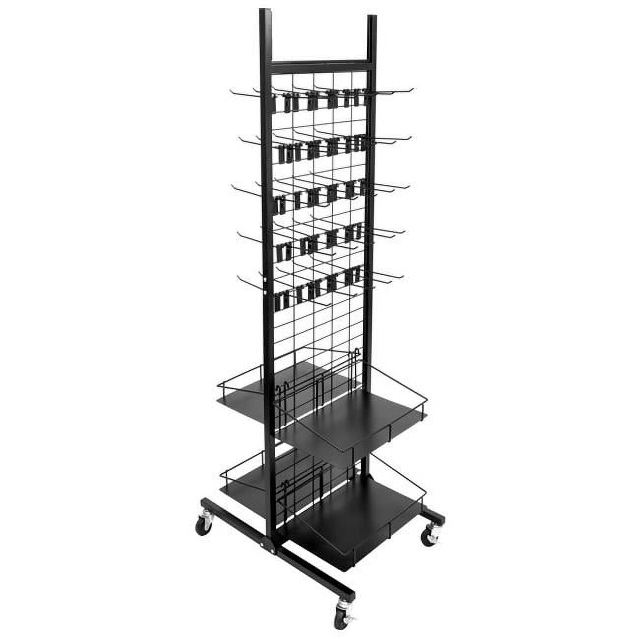 Picture of Brybelly RFIX-001 50 Hooks Rolling Display Rack & 4 Shelves