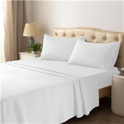 Hotel Collection HC1001WK Super Comfortable & Soft Microfiber Bed Sheet Set  White - King - 4 Piece