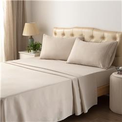 Hotel Collection HC1001IVT Super Comfortable & Soft Microfiber Bed Sheet Set  Ivory - Twin - 4 Piece