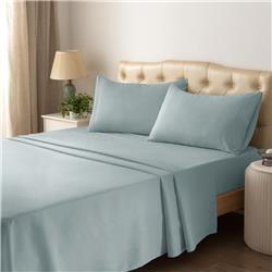 Hotel Collection HC1001BLQ Super Comfortable & Soft Microfiber Bed Sheet Set  Blue - Queen - 4 Piece