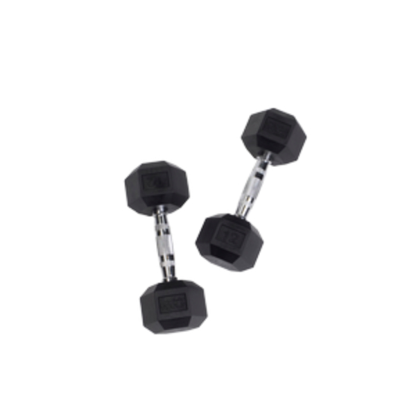 Picture of Tools SDR12 12 lbs Rubber Hex Dumbbell - Black