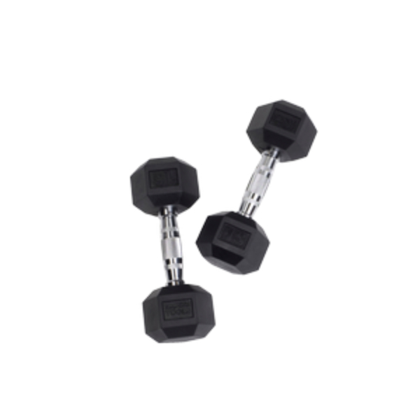 Picture of Tools SDR15 15 lbs Rubber Hex Dumbbell - Black
