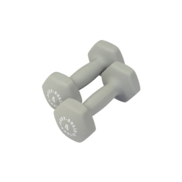 BSTND4 4 lbs Neoprene Dumbbell  Light Gray