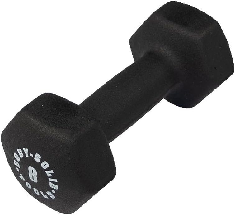 BSTND8 8 lbs Neoprene Dumbbell for Weight  Aerobic Strength Training Pilates  Physical Therapy Hand Weights  Men  Women  Black