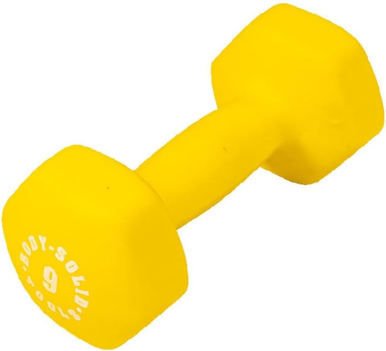 BSTND9 9 lbs Neoprene Dumbbell for Weight  Aerobic Strength Training Pilates  Physical Therapy Hand Weights  Men  Women  Yellow