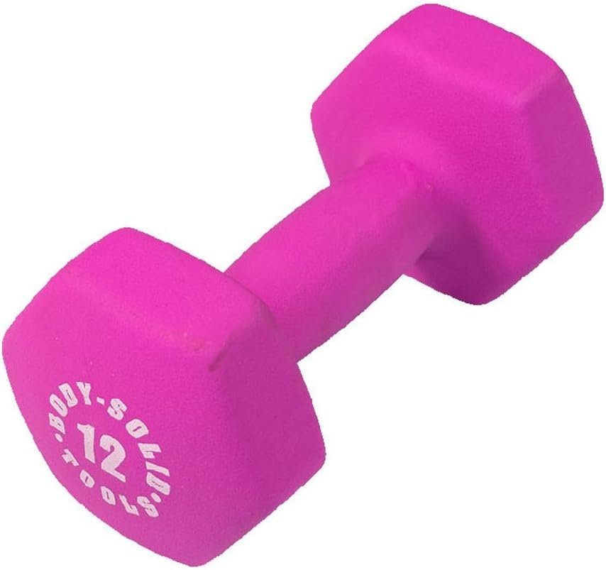 BSTND12 12 lbs Neoprene Dumbbell for Weight  Aerobic Strength Training Pilates  Physical Therapy Hand Weights  Men  Women  Magenta