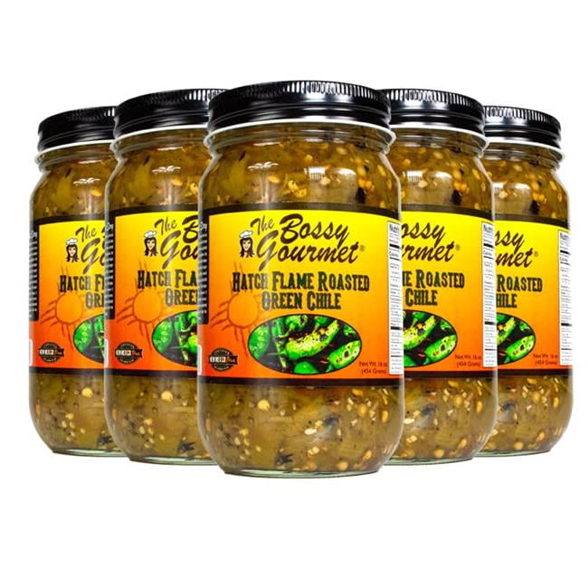 Picture of The Bossy Gourmet 1163 Hatch Flame Roasted Green Chile Salsa Case - 12 per Pack
