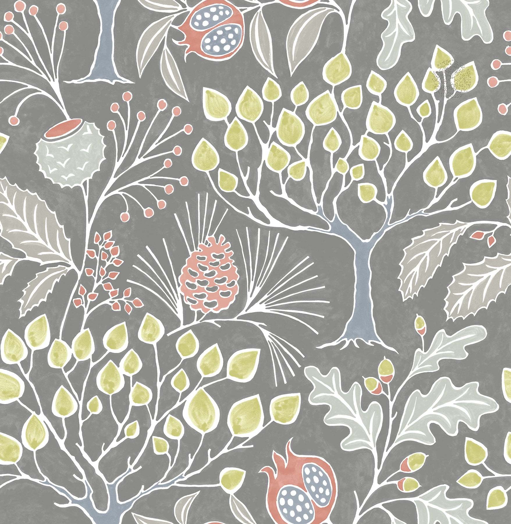 Groovy Garden Grey Peel & Stick Wallpaper